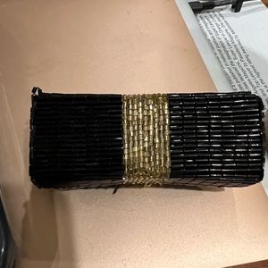 💄 Vintage Lancome Black and Gold Beaded Lipstick Holder